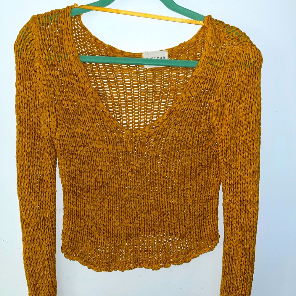 Mustard yellow knit sweater